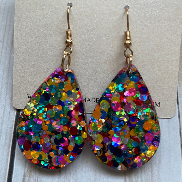 Jewel Mine Glitter Teardrop Dangle Earrings