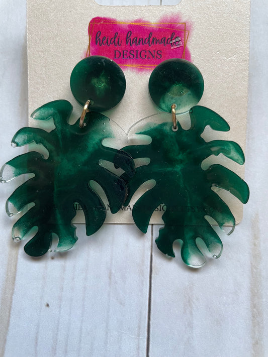 Palm Leaves Dangle Earrings | Forest and Clear