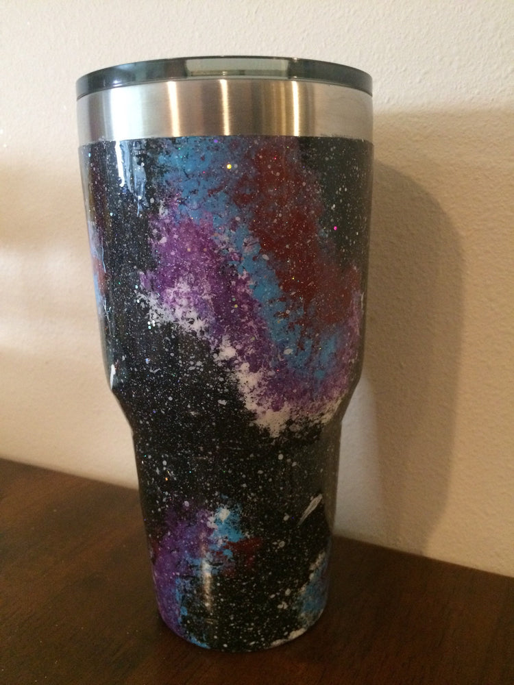 Galaxy Holographic Painted Glitter Tumbler