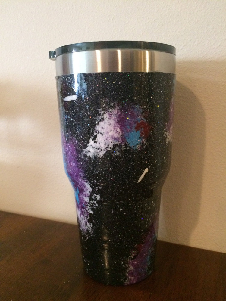 Galaxy Holographic Painted Glitter Tumbler