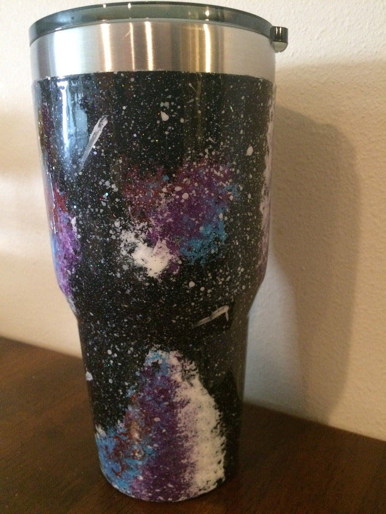 Galaxy Holographic Painted Glitter Tumbler