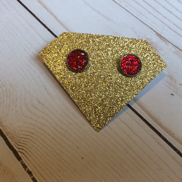 Red Prism Earrings