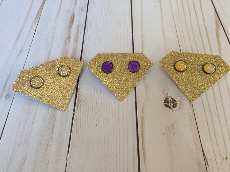 Yellow Faux Druzy Earrings