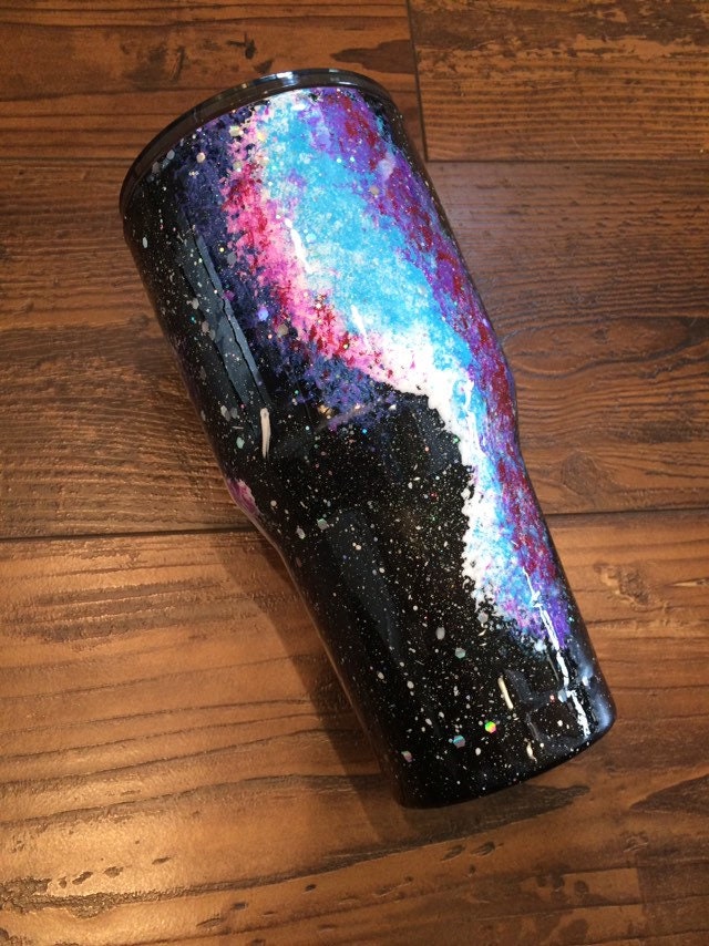 Galaxy Holographic Painted Glitter Tumbler