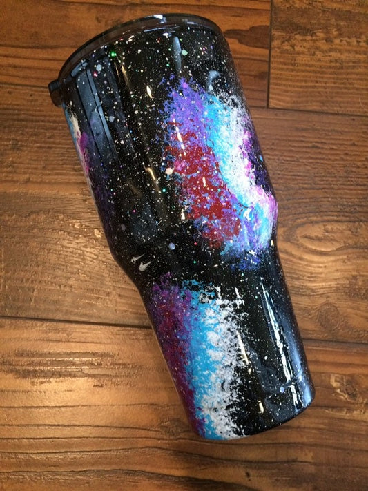 Galaxy Holographic Painted Glitter Tumbler