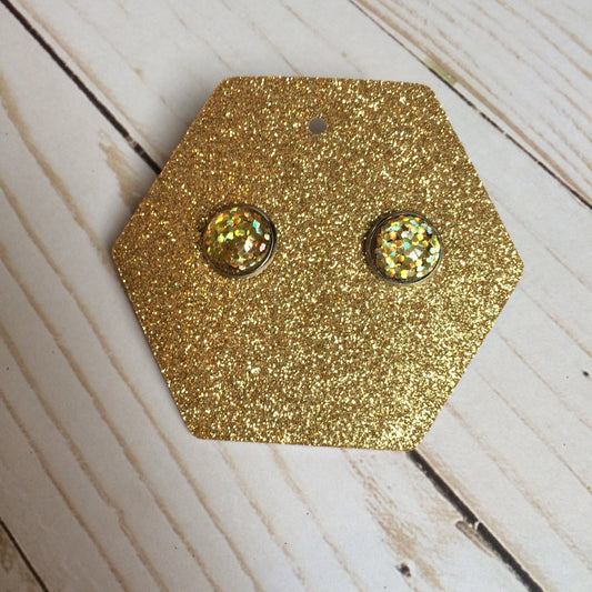 Gold Holographic Glitter Earrings