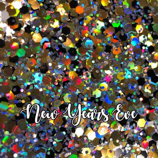 New Years Eve Chunky Glitter | Black, Gold and Silver