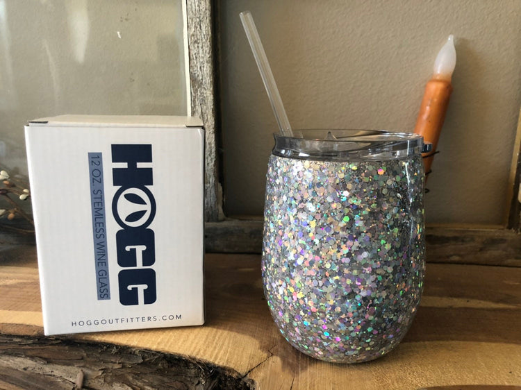 Chunky Holographic Silver Glitter Tumbler