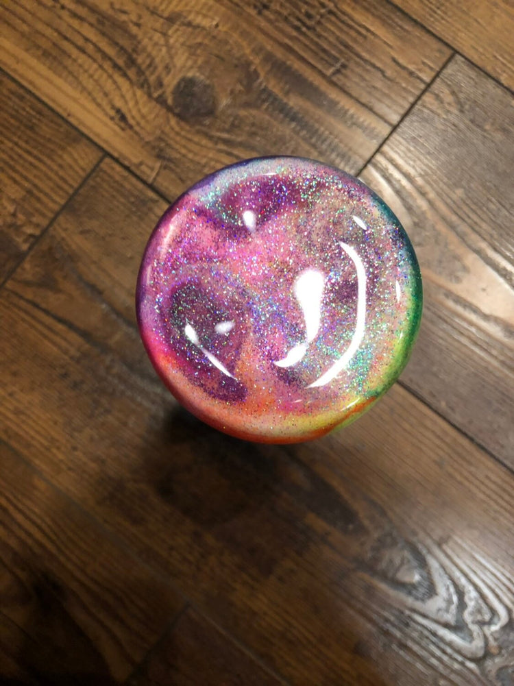 Neon Rainbow Swirl Glitter Tumbler