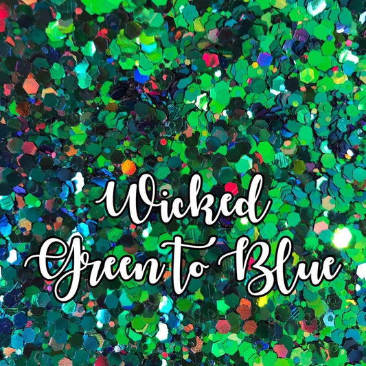 Wicked Chunky Mix Glitter | Color Shifting Green and Blue