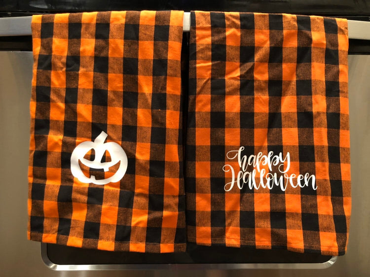 Buffalo Plaid Halloween Towels