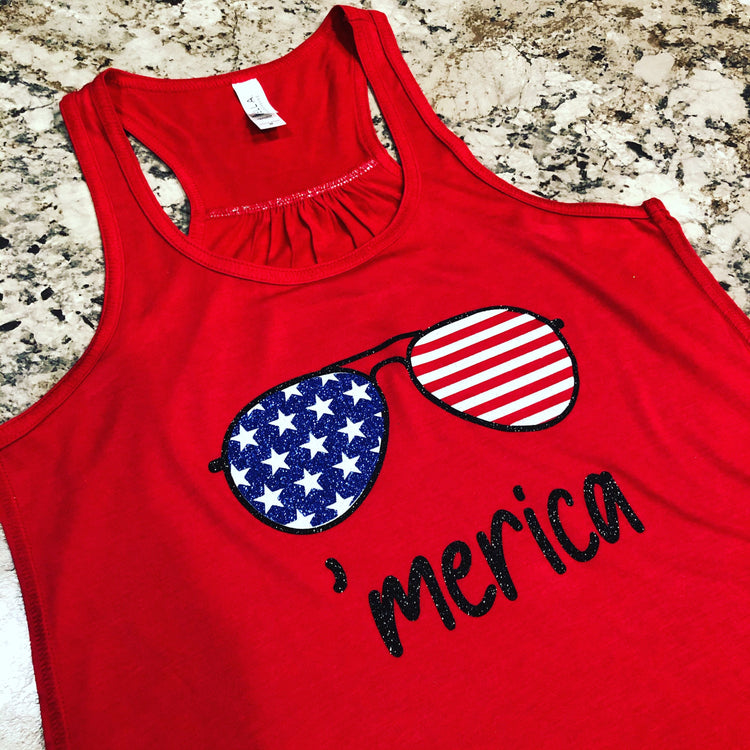 Merica Sunglasses Tank Top