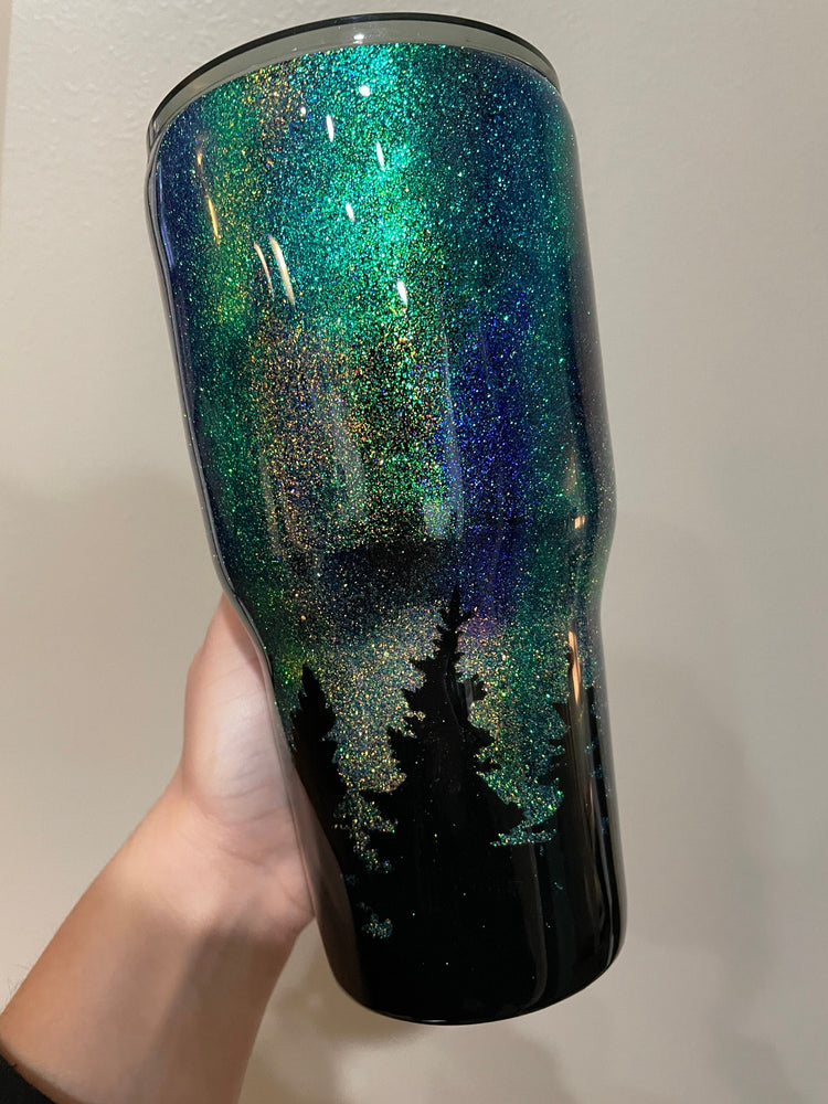 Northern Lights Glitter Tumbler