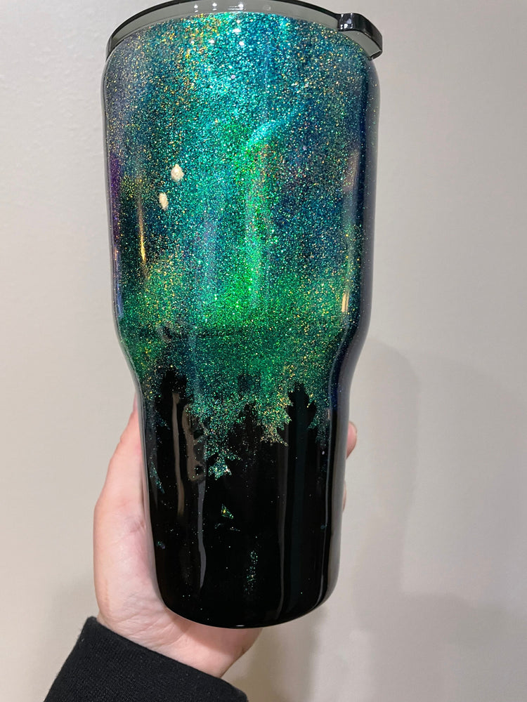 Northern Lights Glitter Tumbler