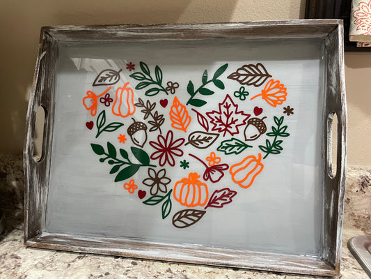 I Love Fall Wooden Tray