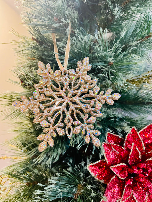 Glitter Resin Snowflake Ornaments