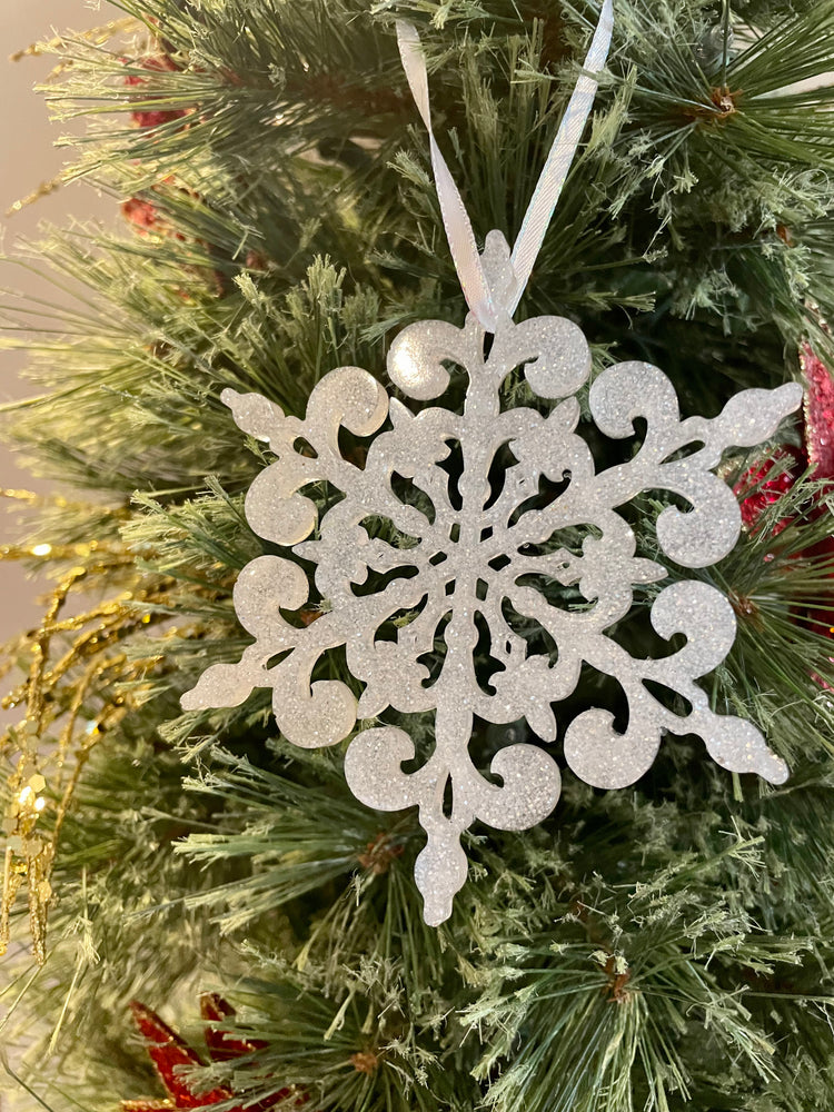 Glitter Resin Snowflake Ornaments